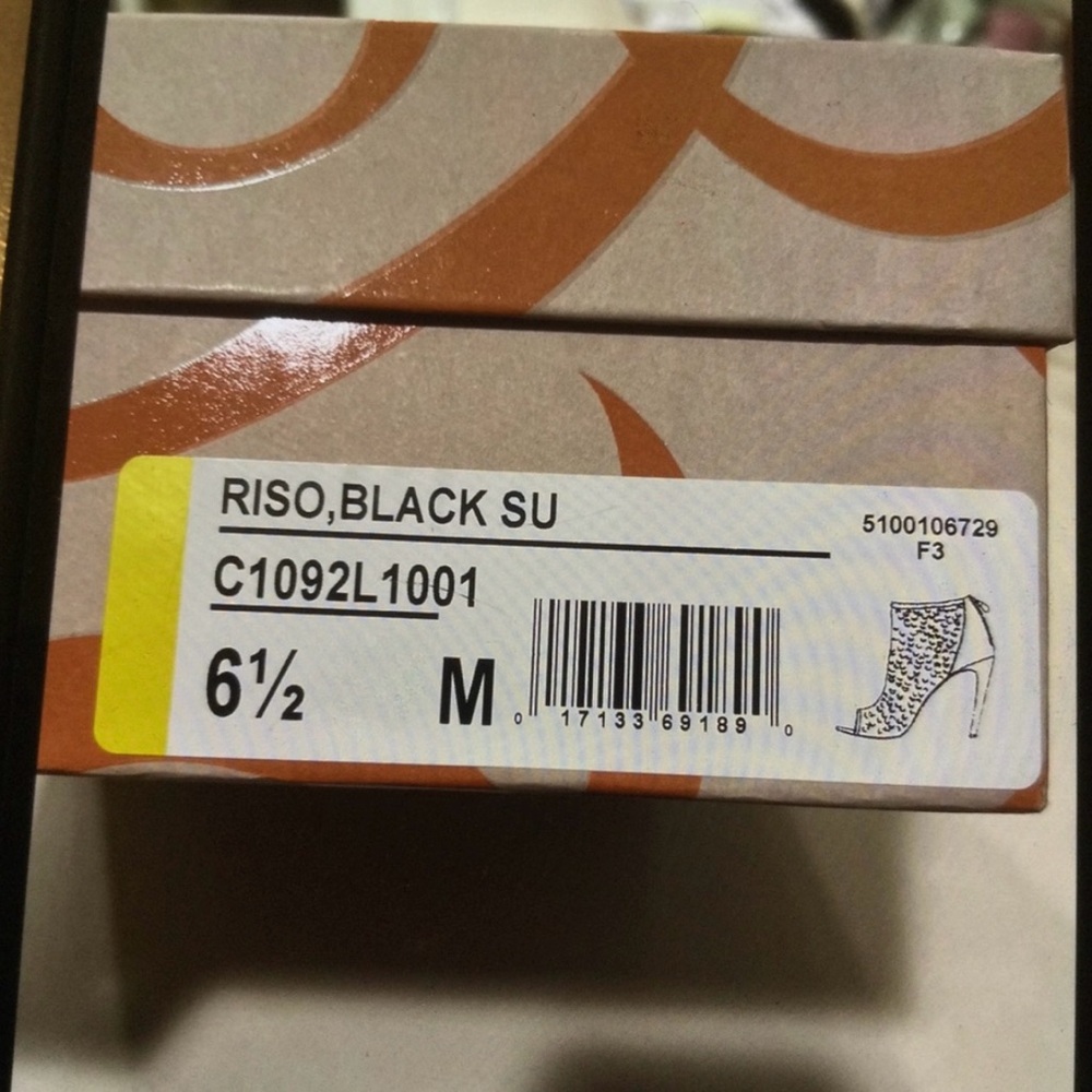 Via Spiga Black Peep-Toe Ankle Booties - Picture 9 of 9